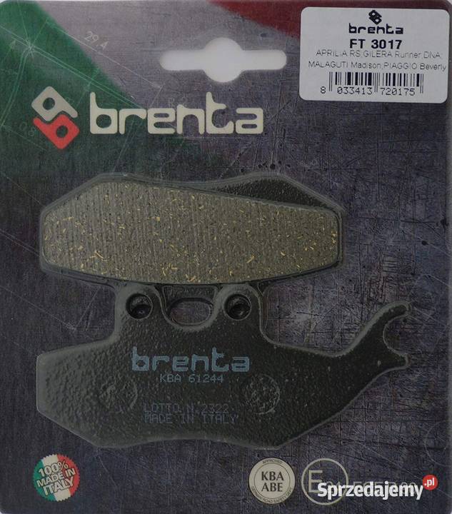 KLOCKI HAMULCOWE FT 3017 Brenta XT125 TZR50 Szczerbice sprzedam