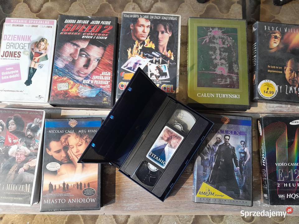 Kasety VHS film kaseta zestaw 10 sztuk Titanic śląskie Dąbrowa Górnicza