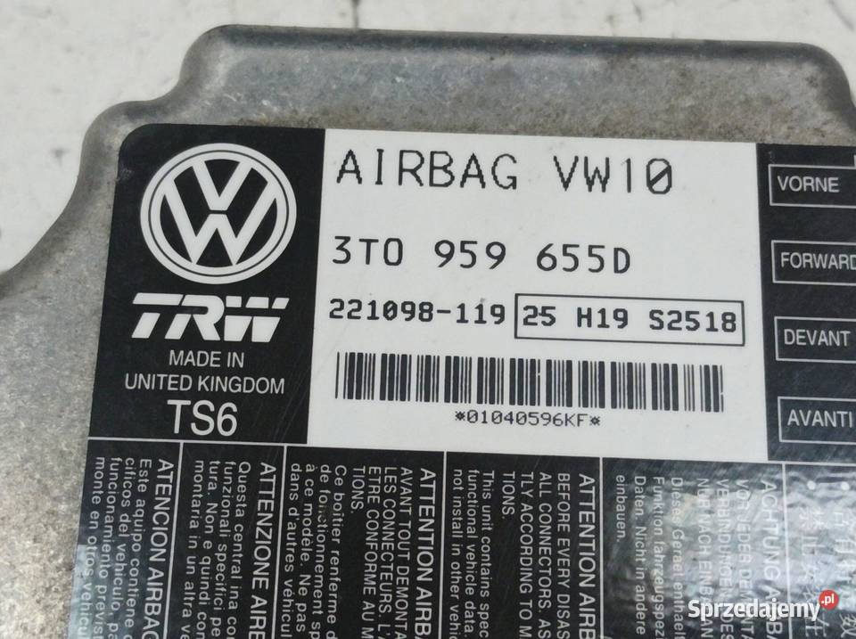 SENSOR AIRBAG 3T0959655D Skoda Superb II
