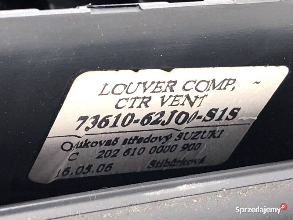 KRATKA NAWIEWU PRZÓD SUZUKI SWIFT III 7361062J00 Kratki nawiewu