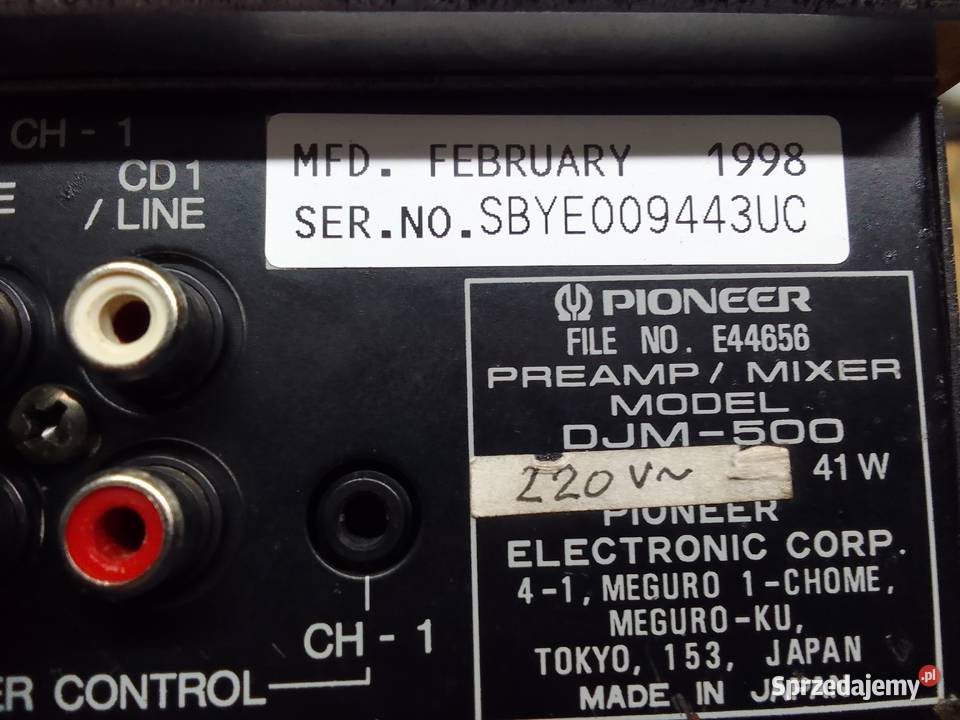 Mikser Pioneer DJM 500 Japoński Audio Brzozów Stary
