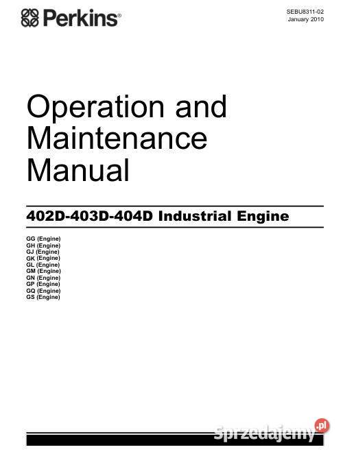 PERKINS 402D 403D 404D silnik instrukcja obsługi świętokrzyskie Kielce