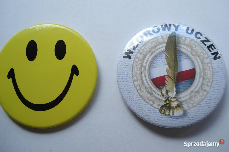 Przypinki PRL buźka wzorowy uczeń sprzedam Łódź
