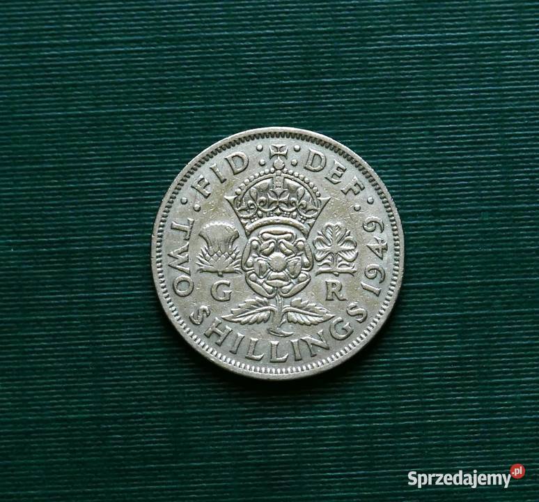 WIELKA BRYTANIA 2 szylingi floren 1949r śląskie Gliwice