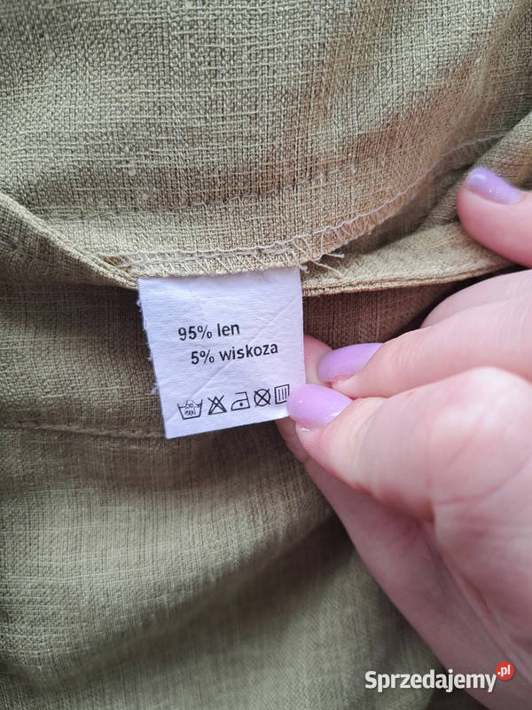 Lniane spodnie Safari Woman rozmiar 38 naturalna zielony pomorskie Trąbki Wielkie