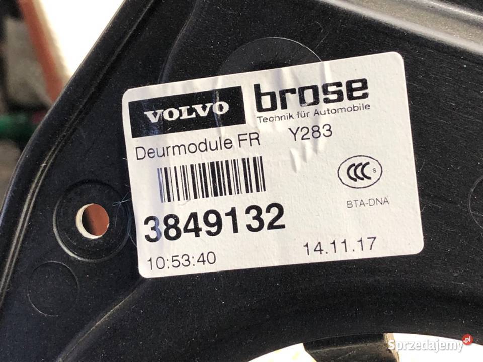 PODNOŚNIK SZYBY PRAWY PRZÓD VOLVO V60 I 30784311