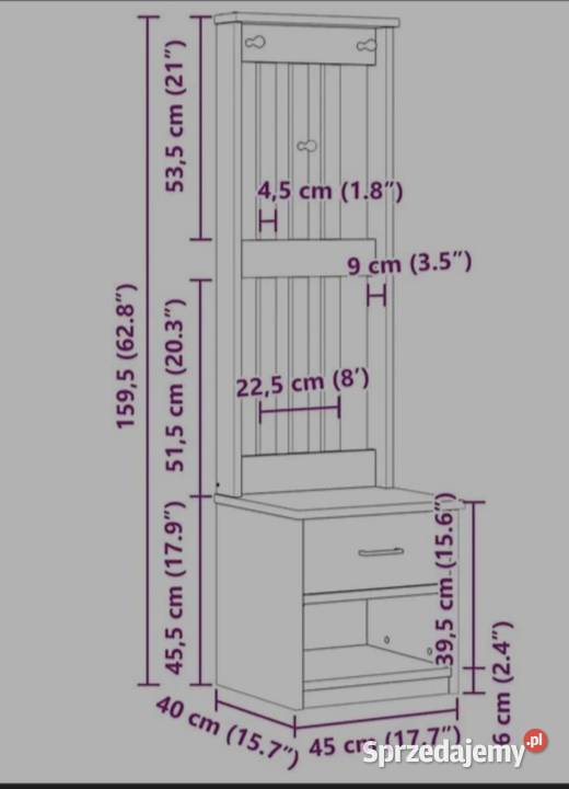 vidaXL Wieszak na płaszcze SANDNES biały Pozostałe Poręba