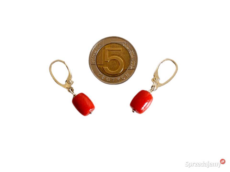 7435 Kolczyki z Pomarańczowym Koralem srebro opolskie Kędzierzyn-Koźle