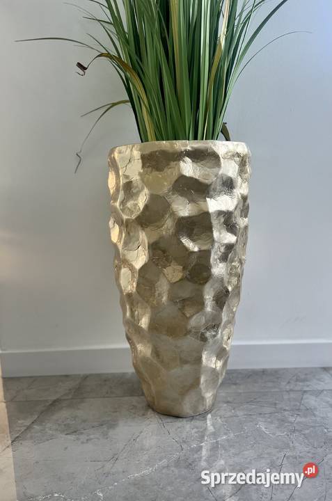 Złota donica perłowa muszelkowa Glamour Premium Golkowice