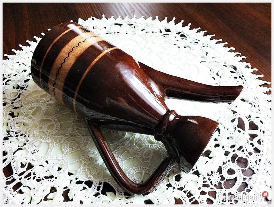 Stary dzbanek Unikatowy kształt Naczynie lat Porcelana i szkło Żary