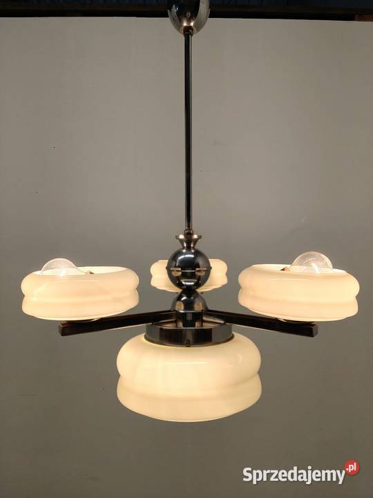 żyrandol sufitowy art Deco vintage lata 50te Lampy wiszące łódzkie Radomsko sprzedam