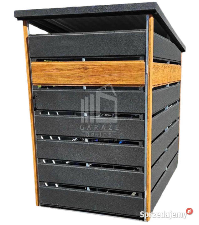 Wiata śmietnikowa 12x2 m Antracyt złoty dąb ID54 Iława