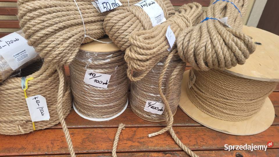 Naturalna LINA JUTOWA 10MM100m sznurek jutowy Rzeszotary