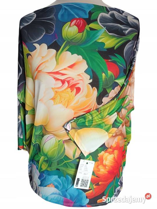 BLUZKA MOCNO ELASTYCZNA żółty kwiat 23XL BIUST Bluzki i koszule Pątnów