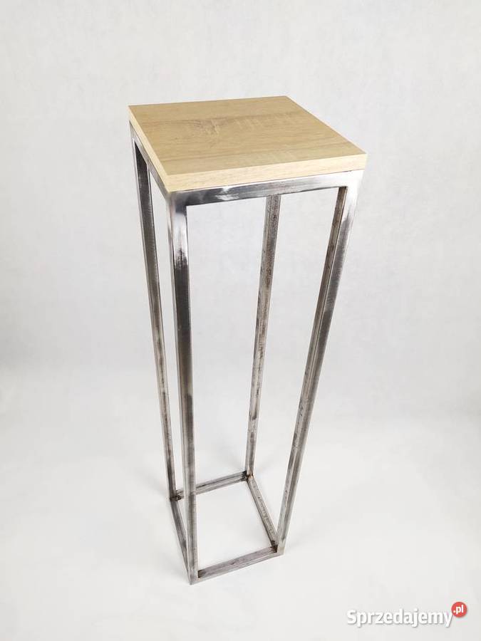 Stojak kwietnik metalowy 100 z blatem loft Akcesoria meblowe