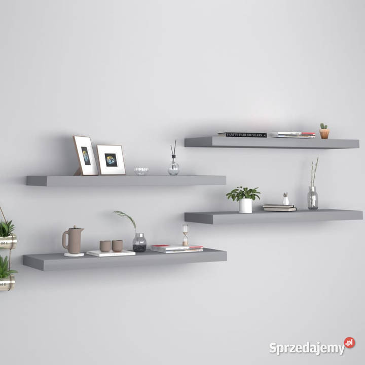 Półki ścienne 4 szare 80 x 235 x 38 MDF WM323858 Warszawa sprzedam