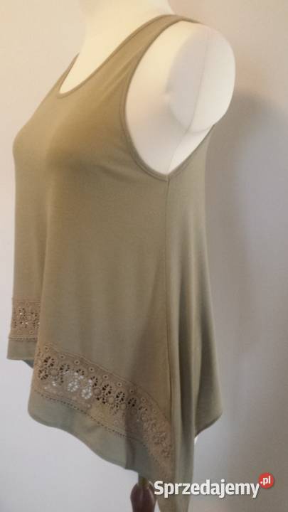 Bluzka tunika Rainbow khaki z koronką r 384042 Pszczyna