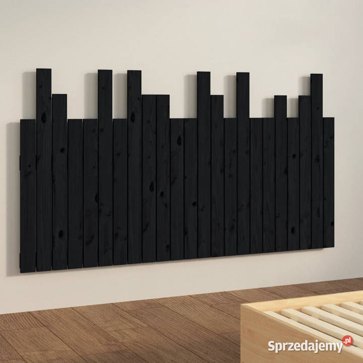 Wezgłowie łóżka czarne 1465x3x80 lite drewno Warszawa