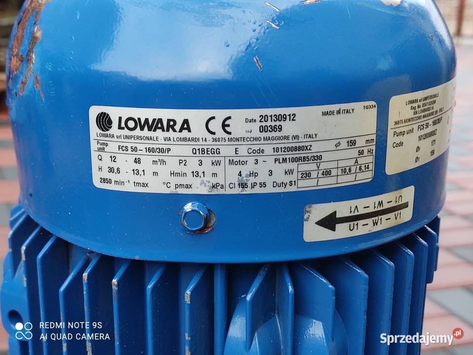 Pompa Odśrodkowa Liniowa Lowara FCS 5016030P 3KW Pozostałe Nowy Tomyśl