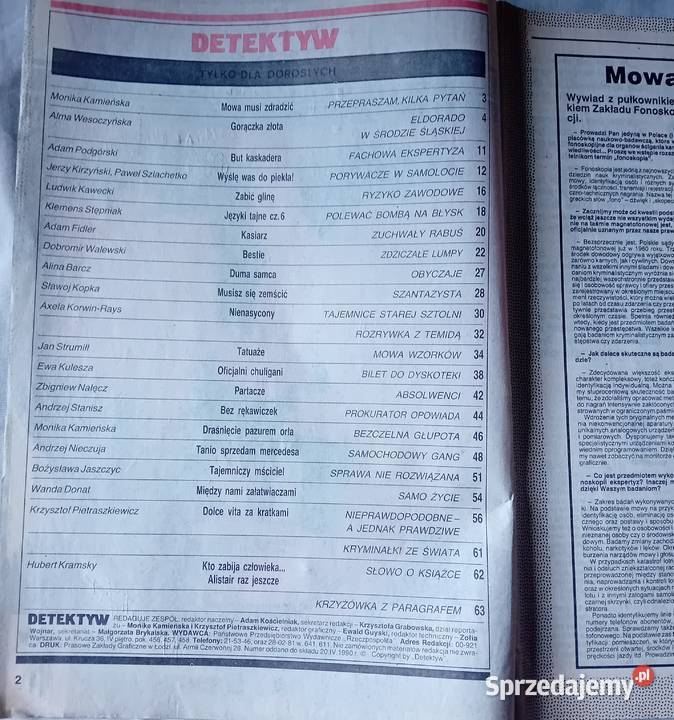 Miesięcznik Detektyw 7 28 1990 r Koźminek