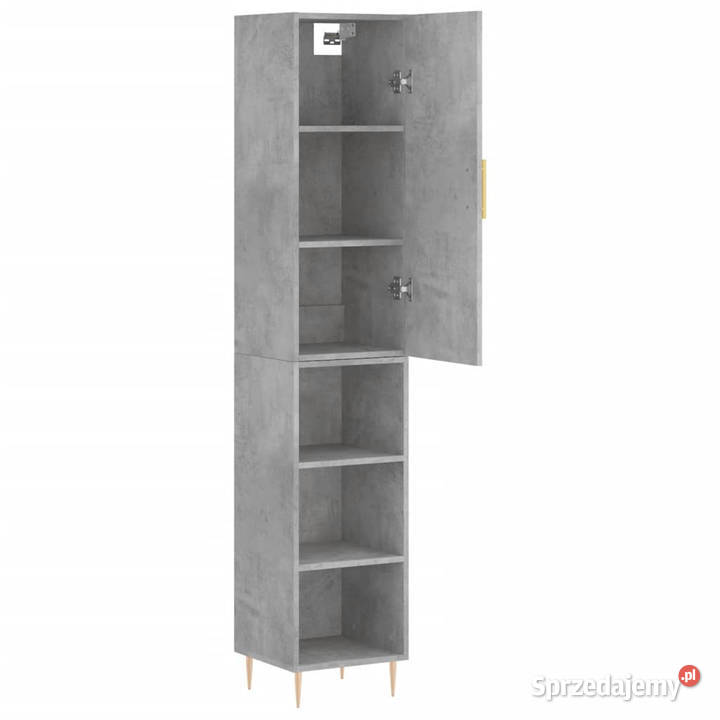 Wysoka szafka szarość betonu 345x34x180 Dom i Ogród