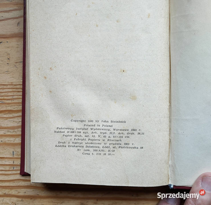 John Steinbeck Grona gniewu Na wschód edenu Sosnowiec