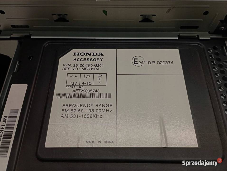 RADIO 39100TF0G201 Honda Jazz III 2008