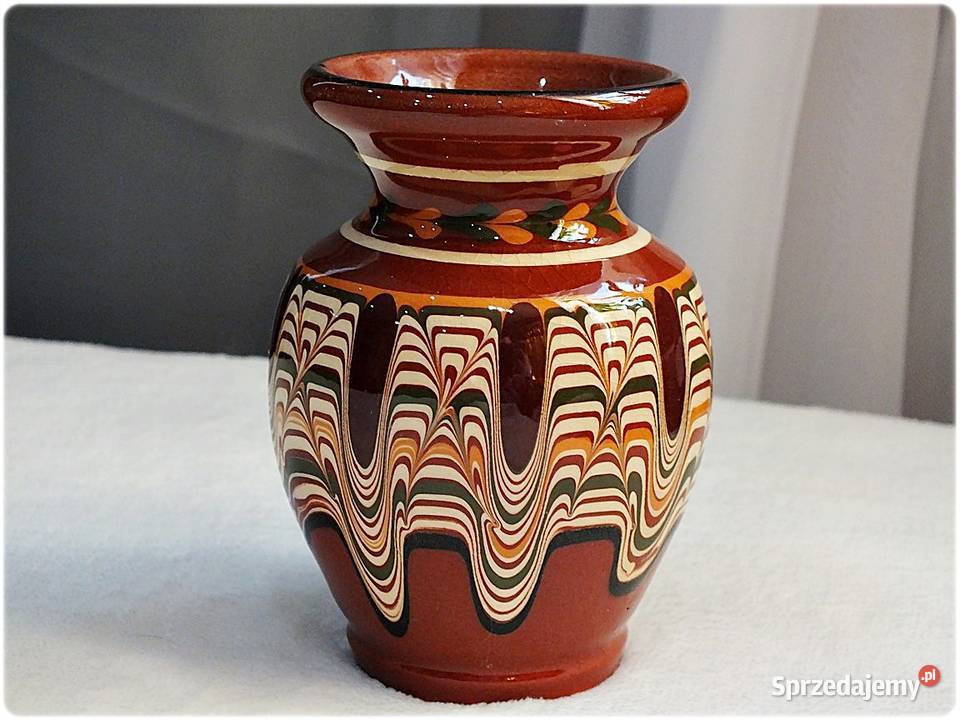 Stary Wazon Wazonik Pawie Oczko Bułgaria z lat Porcelana i szkło Żary