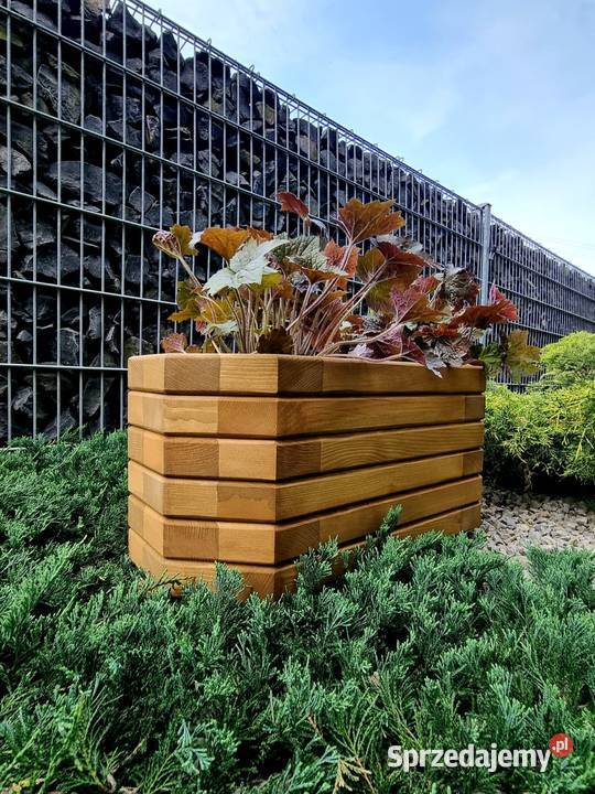 Donica drewniana prostokątna ogrodowa donica na