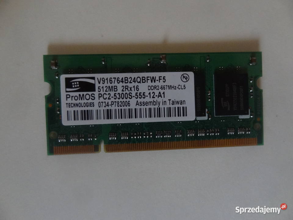 Pamięć RAM 512MB pc25300S ProMOS 2 sztuki Poznań