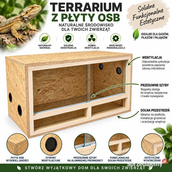 Terrarium z płyty OSB 100x50x50 Pięczkowo