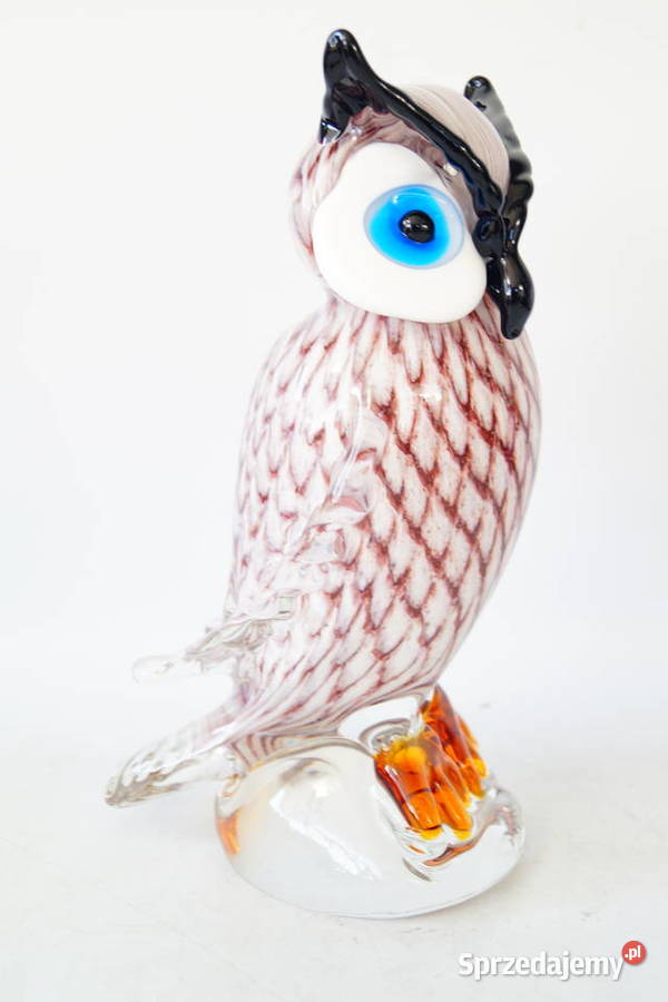 Figura szklana figura Murano style SOWA symbol Gizałki sprzedam