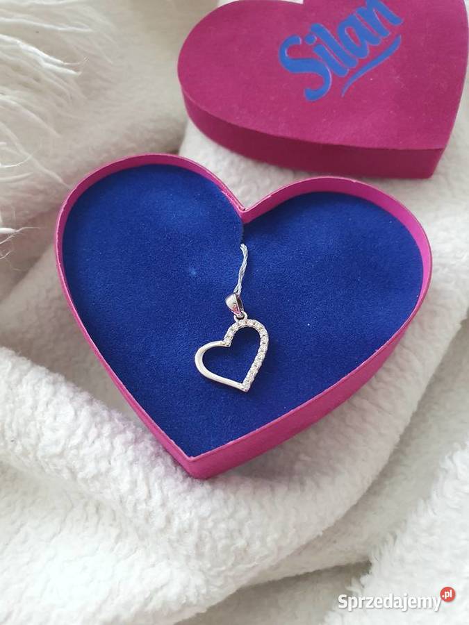 Srebrna zawieszka z cyrkoniami serce YES opolskie