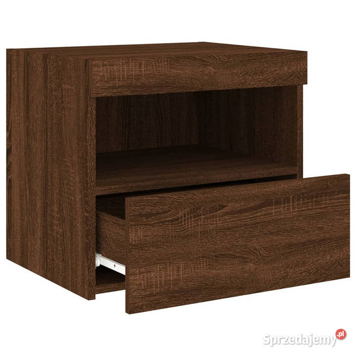 Szafki nocne z LED 2 brązowy dąb 50x40x45 mazowieckie Warszawa