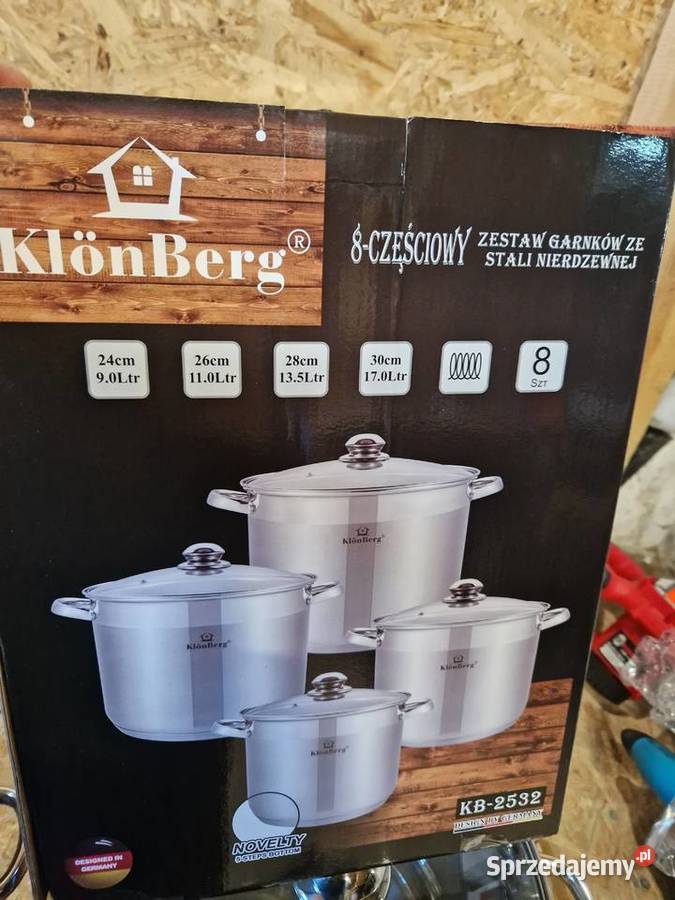 Garnki stalowe KLONBERG 2532 INDUKCJA ZESTAW 8EL wielkopolskie Głogowa