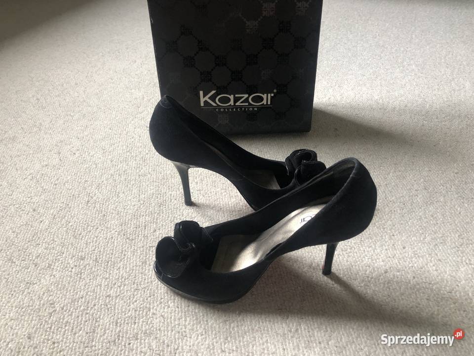 Szpilki czółenka Kazar czarne zamszowe nowe Łódź