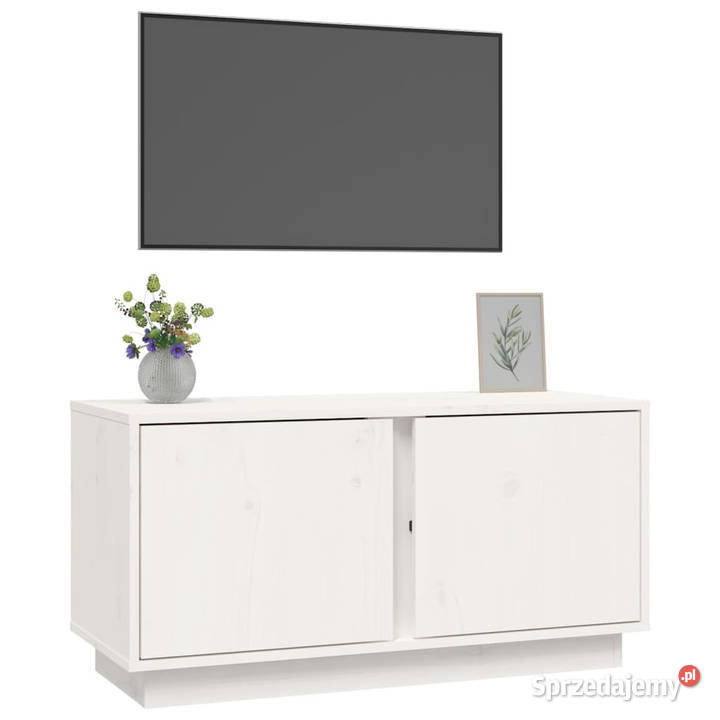 Szafka pod telewizor biała 80x35x405 lite drewno Warszawa