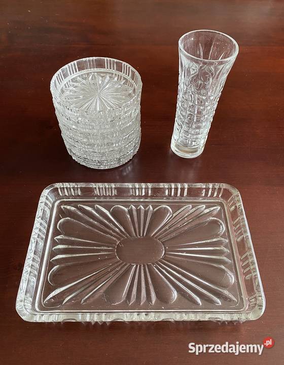 Zestaw z lanego szkła 6 podstawek flakonik i Kraków