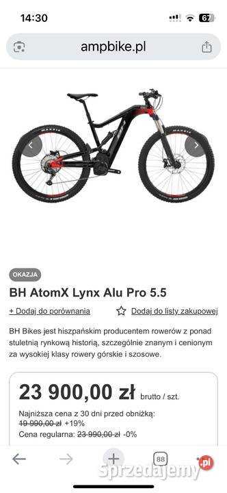 BH Atomx Lynx 55 pro 720 WH rower elektryczny Nakło Śląskie