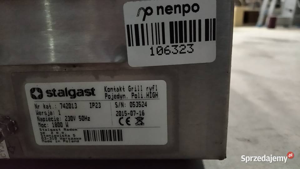 Stalgast Caterina 742013 kontakt grill ryflowany Kazuń Polski