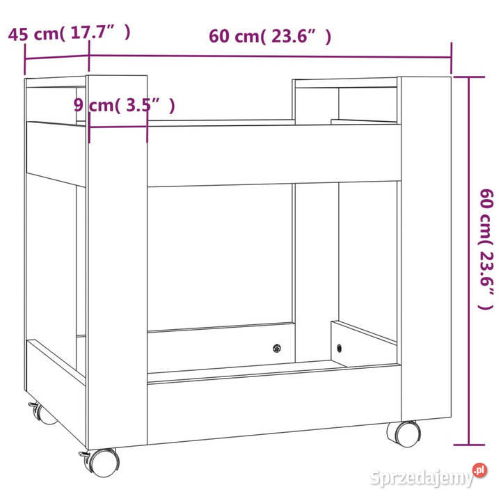 Półka pod biurko brązowy dąb 60x45x60 WM816607 Warszawa sprzedam