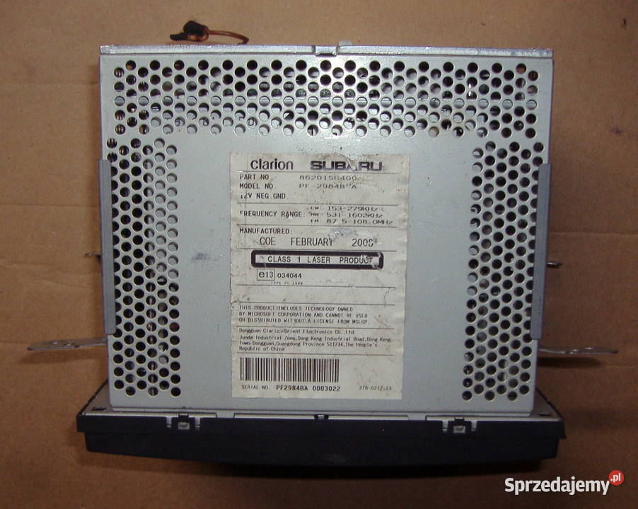 SUBARU FORESTER III RADIO CD 86201SC400 Fabryczne Katowice