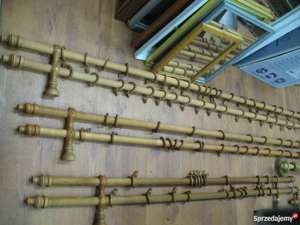 karnisz drewniany podwójny 150 Żory sprzedam