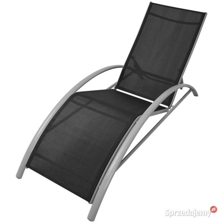 Leżaki z parasolem aluminiowe czarne WM42161 mazowieckie Warszawa sprzedam