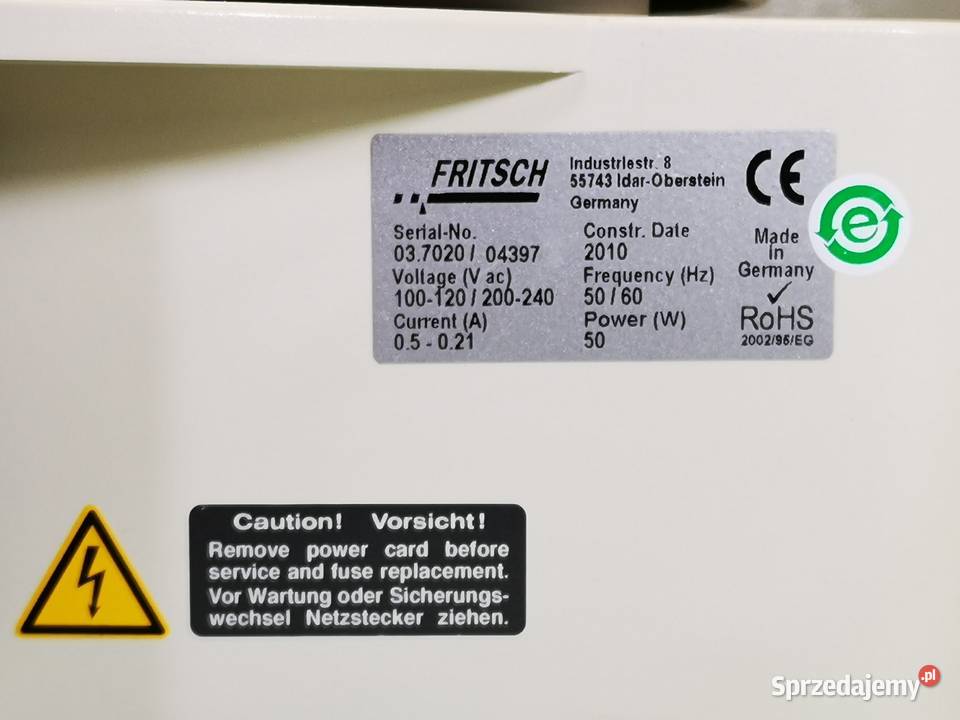 Wytrząsarka wibracyjna FRITSCH ANALYSETTE 3 PRO sprzedam