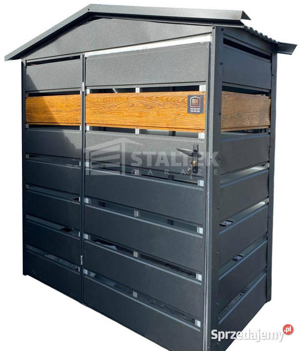 Wiata śmietnikowa 15x05m antracyt drewnopodobny Zielona Góra