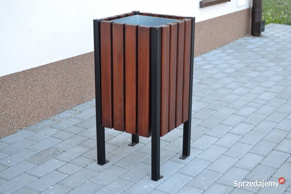 Kosz stalowy na śmieci miejski uliczny drewniany Kraków sprzedam