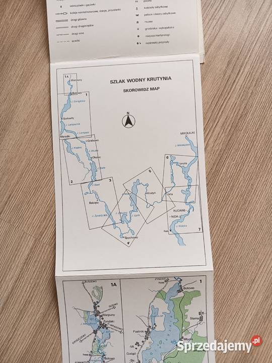 Szlak wodny Krutynia Mapa Turystyczna Plan PRL Mapy i przewodniki Kraków