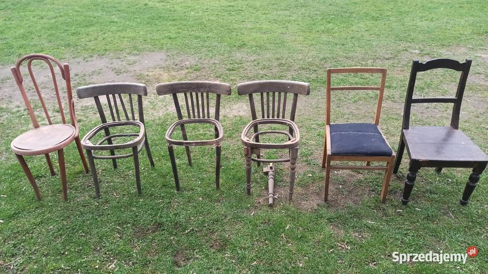 Stare drewniane krzesła elementy krzeseł Wieluń
