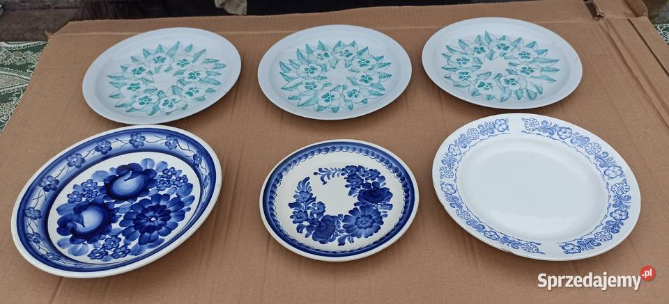 Ozdobne ceramiczne talerze Wieluń